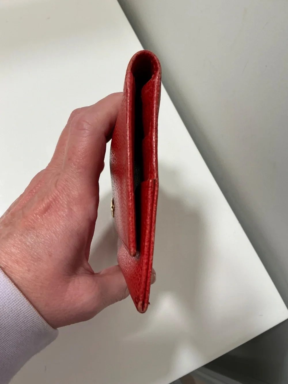 Vintage Burberrys red pebble leather clutch wallet - Picture 3 of 8